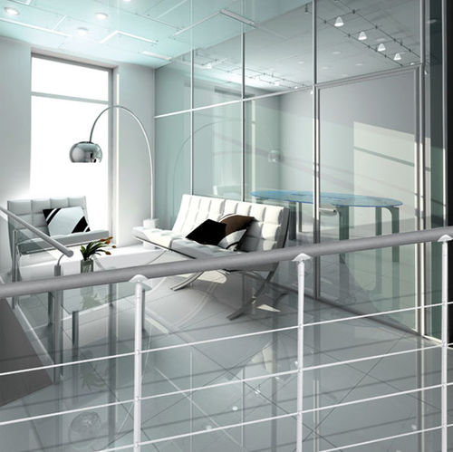 不锈钢护栏 - SILVER - Atrium - 栏杆形状 / 室内 / 用于楼梯