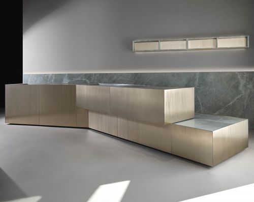 现代风格厨房 - maya - minotti cucine - 铝制 / 无把手 / 棕色
