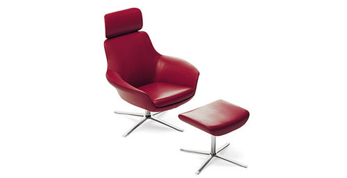 现代风格扶手椅 - OSCAR - Walter Knoll - 仿皮 / 带脚凳 / 五星脚