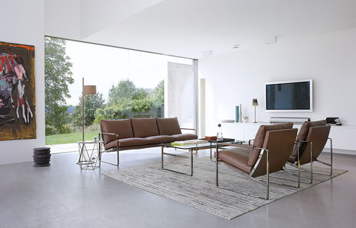 现代风格沙发 - FABRICIUS - Walter Knoll - 皮质 / 黑色 / 三人座