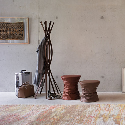 现代风格边桌 - BELLOWS COLLECTION - Walter Knoll - 皮质 / 圆形 / 家用