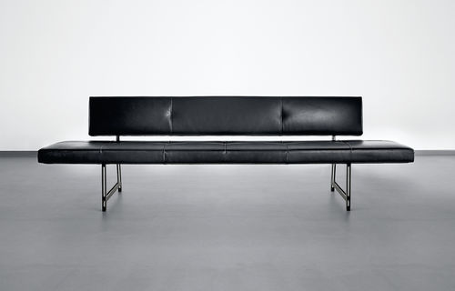 现代风格软包长凳 - FOSTER 510 - Walter Knoll - 皮质 / 带椅背 / 黑色