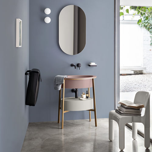 独立式台盆柜 - CATINO OVALE - CIPRIA  BRUSHED BRONZE  POMICE - Ceramica Cielo - 木质 / 陶瓷 / 现代风格