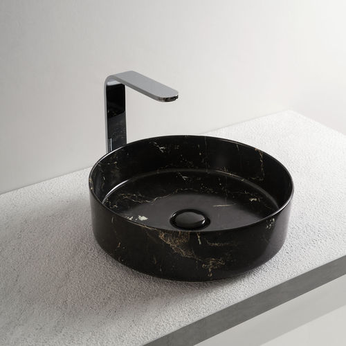 台上盆 - SHUI COMFORT - NERO MARQUINA - Ceramica Cielo - 陶瓷 / 圆形 / 无孔