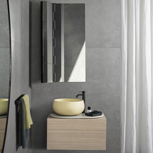 壁挂式台盆柜 - DELFO 76 - CANAPA/LINO/ROVERE SBIANCATO - Ceramica Cielo - 木质 / 陶瓷 / 现代风格