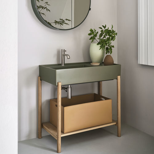 独立式台盆柜 - PLINIO 85 - AGAVE/ROVERE NATURALE - Ceramica Cielo - 木质 / 陶瓷 / 金属