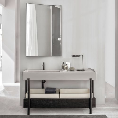 独立式台盆柜 - PLINIO 140 - POMICE/ROVERE NERO - Ceramica Cielo - 木质 / 陶瓷 / 现代风格