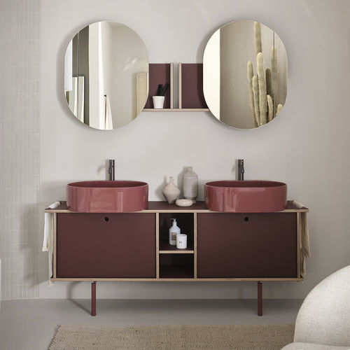 双台盆柜 - THEO 175 - CORALLO/CARMINIO - Ceramica Cielo - 独立式 / 金属 / Fenix NTM 材质
