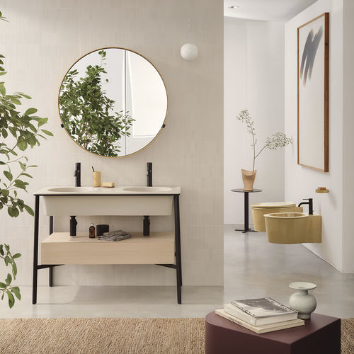 双台盆柜 - CATINO - LINO/ROVERE SBIANCATO - ANEMONE - Ceramica Cielo - 独立式 / 漆木 / 陶瓷