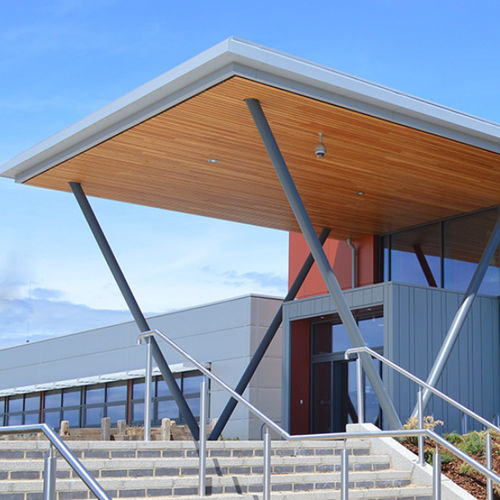 实木天花板吊顶 - Derako&reg; Solid Wood Linear Exterior - Hunter Douglas Architectural - 条形 / 用于入口 / 室外