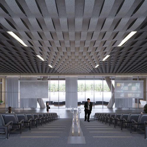毛毡天花板吊顶 - HeartFelt® Origami - Hunter Douglas Architectural - 方砖 / 办公室 / 用于会议大厅