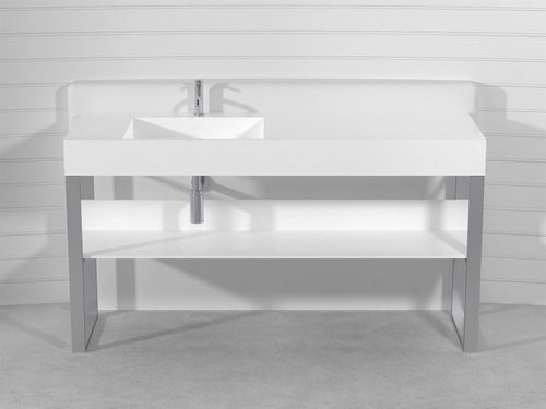 独立式台盆柜 - SQUARE CONSOLE - Technova S.r.l. - 不锈钢 / Pietraluce® 材质 / 现代风格