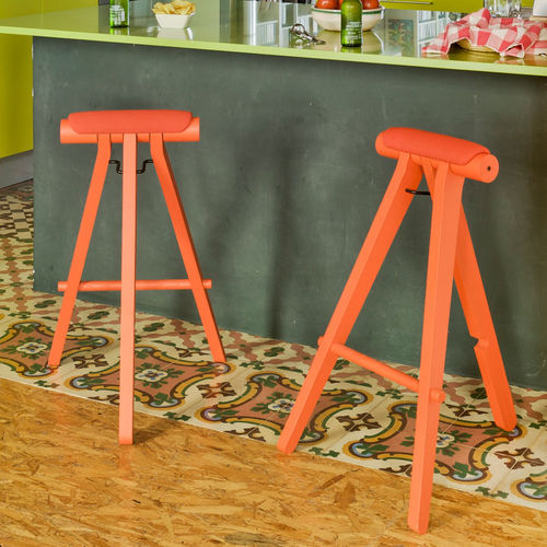 传统风格吧台凳 - PERIGALLO  - SANCAL - 梣木桌脚 / 布艺 / 带脚凳