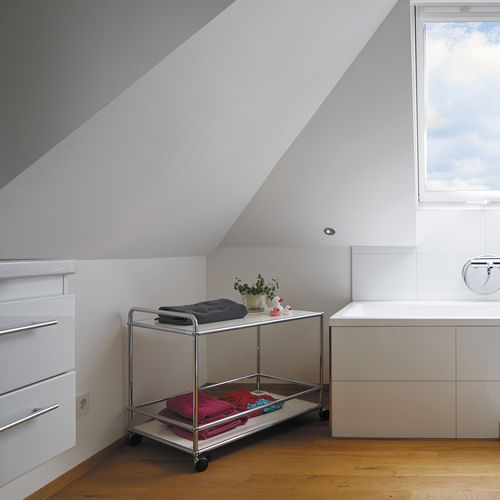 可调节置物架 - USM Haller - USM Modular Furniture - 矮 / 带轮 / 现代风格