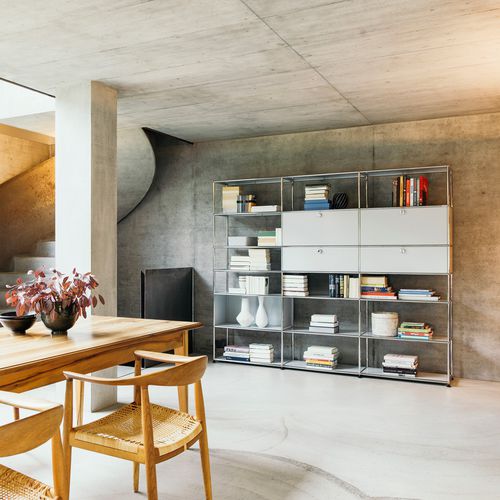 可调节书架 - USM Haller - USM Modular Furniture - 现代风格 / 金属 / 定制