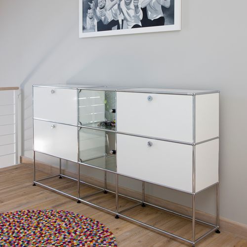 高脚餐边柜 - USM Haller - USM Modular Furniture - 现代风格 / 金属 / 玻璃