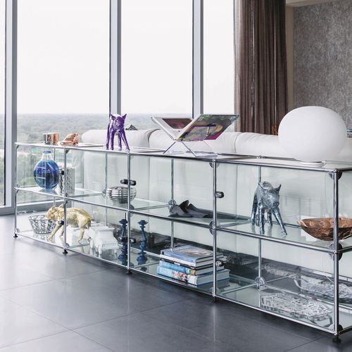 可调节置物架 - USM Haller - USM Modular Furniture - 矮 / 现代风格 / 金属