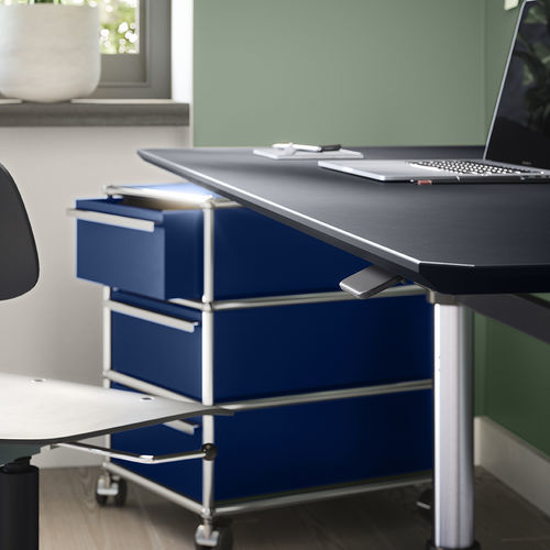 金属抽屉文件柜 - USM Haller - USM Modular Furniture - 3 屉式 / 脚轮 / 模块化