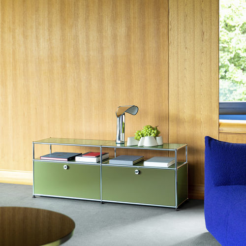 经典多媒体设备用家具 / 现代风格 - USM Haller - USM Modular Furniture - 带搁板 / 双门 / 低承重
