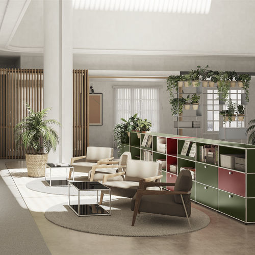 可调节书架 - USM Haller - USM Modular Furniture - 矮 / 屏风 / 现代风格