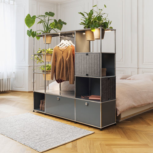可调节衣柜 - USM Haller Soft Panel – Grey - USM Modular Furniture - 现代风格 / 合成纤维 / 再生塑料