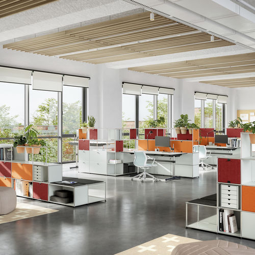 可调节搁板 - USM Haller Soft Panel – Red and Orange - USM Modular Furniture - 自承重 / 现代风格 / 合成纤维