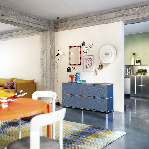 现代风格餐边柜 - USM Haller Soft Panel – Blue - USM Modular Furniture - 合成纤维 / 再生塑料 / 金属