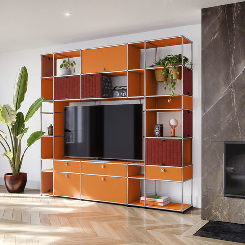 现代风格电视柜 - USM Haller Soft Panel – Red - USM Modular Furniture - 可调节 / 带收纳 / 合成纤维