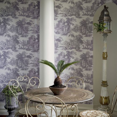 传统风格墙纸 - Villandry - Cole&Son - 布料 / 场景图案 / 白色