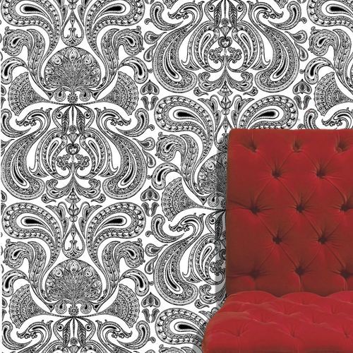 传统风格墙纸 - Malabar - Cole&Son - 布料 / 巴洛克图案 / 白色