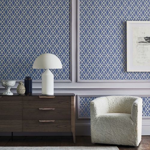 现代风格墙纸 - Treillage - Cole&Son - 布料 / 几何图案 / 白色