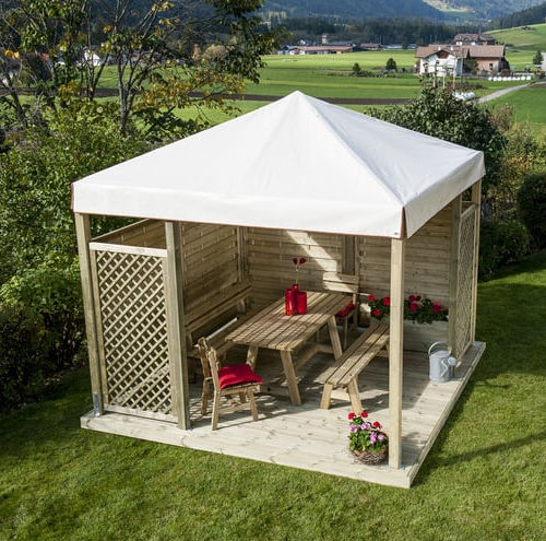 松木折叠凉亭 - Pircher Oberland - 帆布屋顶
