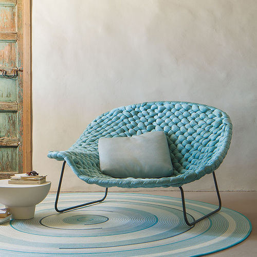 现代风格扶手椅 - SHITO - PAOLA LENTI - 布料 / 不锈钢 / 灰色