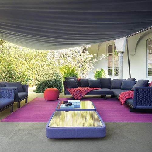 现代风格茶几 - COVE - PAOLA LENTI - 铝制 / 石材 / 绳编