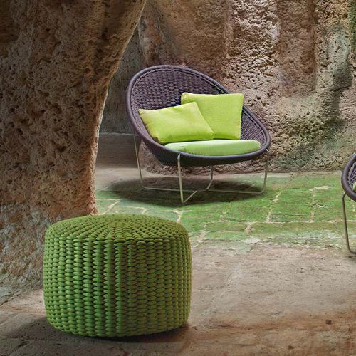 现代风格坐墩 - NIDO - PAOLA LENTI - 聚氨酯 / 绳编 / 花园