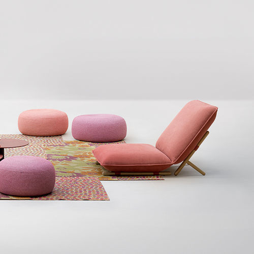 现代风格壁炉椅 - HIRO - PAOLA LENTI - 布料 / 木质 / 灰色