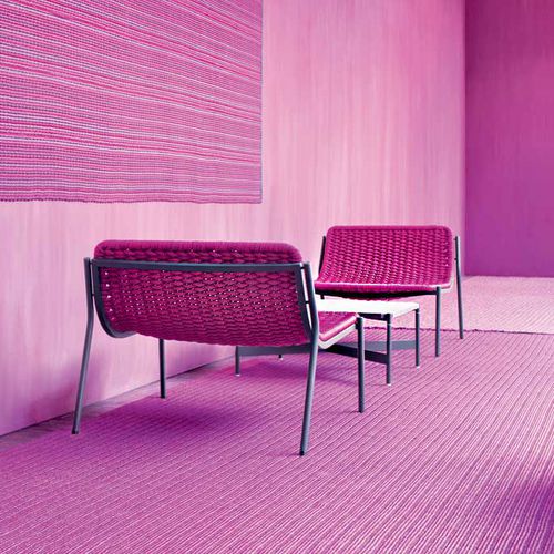现代风格壁炉椅 - BAIA - PAOLA LENTI - 绳编 / 布料 / 不锈钢