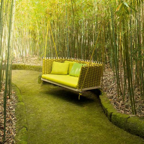 木质秋千椅 - WABI - PAOLA LENTI - 布料 / 绳编 / 悬挂式