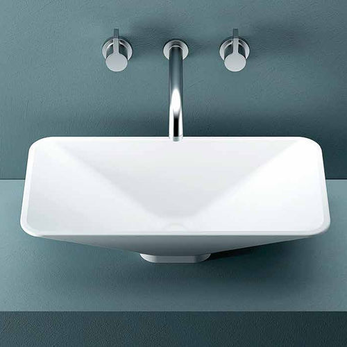 台上盆 - SQUARE - PLANIT - Corian®可丽耐 / 长方形 / 无孔