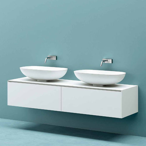 双台盆柜 - INFINITY 1 - PLANIT - 壁挂式 / 木制贴皮 / Corian®可丽耐