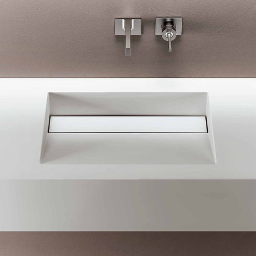 集成式台盆 - CASCADE - PLANIT - Corian®可丽耐 / 带台面 / 长方形