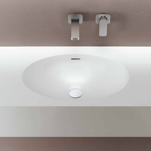 集成式台盆 - DROP - PLANIT - Corian®可丽耐 / 带台面 / 椭圆