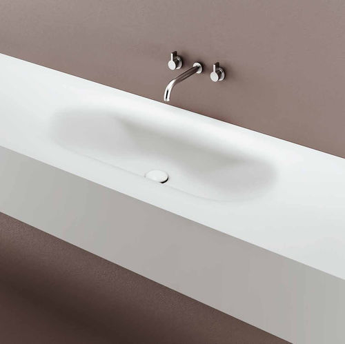 集成式台盆 - MOBY - PLANIT - Corian®可丽耐 / 带台面 / 椭圆