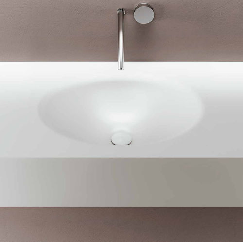 集成式台盆 - SMOOTH - PLANIT - Corian®可丽耐 / 带台面 / 椭圆
