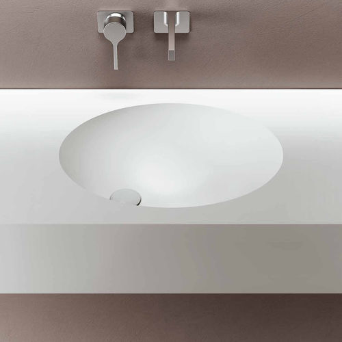 集成式台盆 - SYMPHONY 6 - PLANIT - Corian®可丽耐 / 带台面 / 椭圆