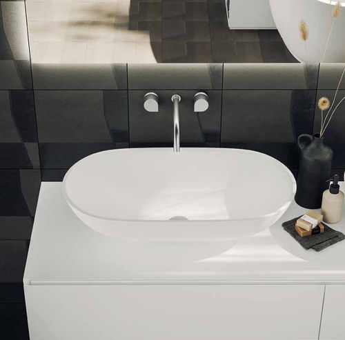 台上盆 - CONCAVE - PLANIT - Corian®可丽耐 / 椭圆 / 无孔
