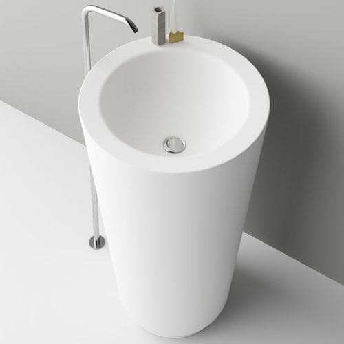 立柱台盆 - TRENCH - PLANIT - Corian®可丽耐 / 带调温水龙头 / 锥形