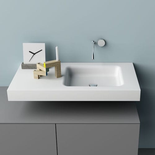 集成式台盆 - TERRACE - PLANIT - Corian®可丽耐 / 带台面 / 长方形