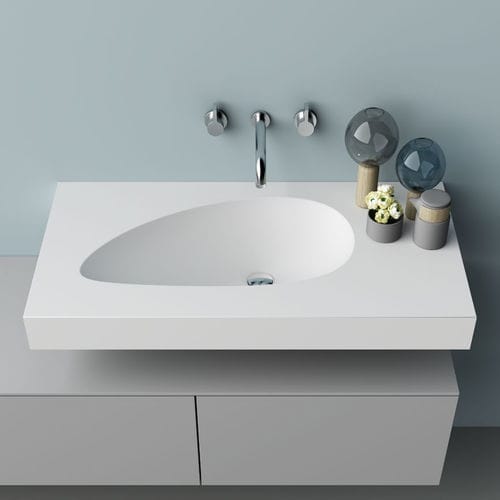 集成式台盆 - WING - PLANIT - Corian®可丽耐 / 带台面 / 弯曲