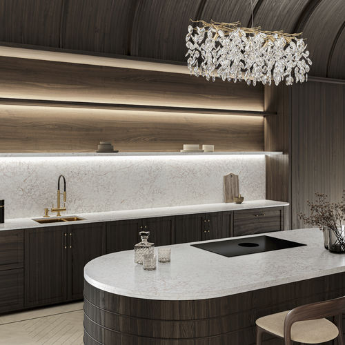Silestone®材质厨房台面 - Rivière Rose - Cosentino/赛丽石 - 厨房 / 白色 / 圆边